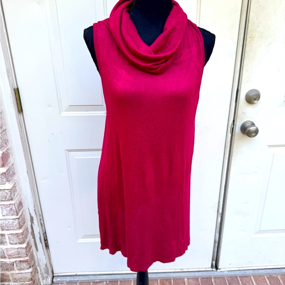 Signature Studio, Sleeveless Cowl Neck, Tunic, Red, Size XL
